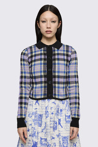 Dangerfield - Sketchy Tartan Knit Cardigan - multi