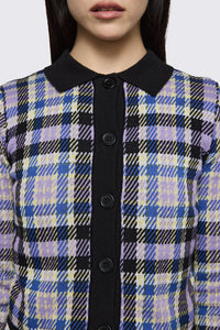 Dangerfield - Sketchy Tartan Knit Cardigan - multi
