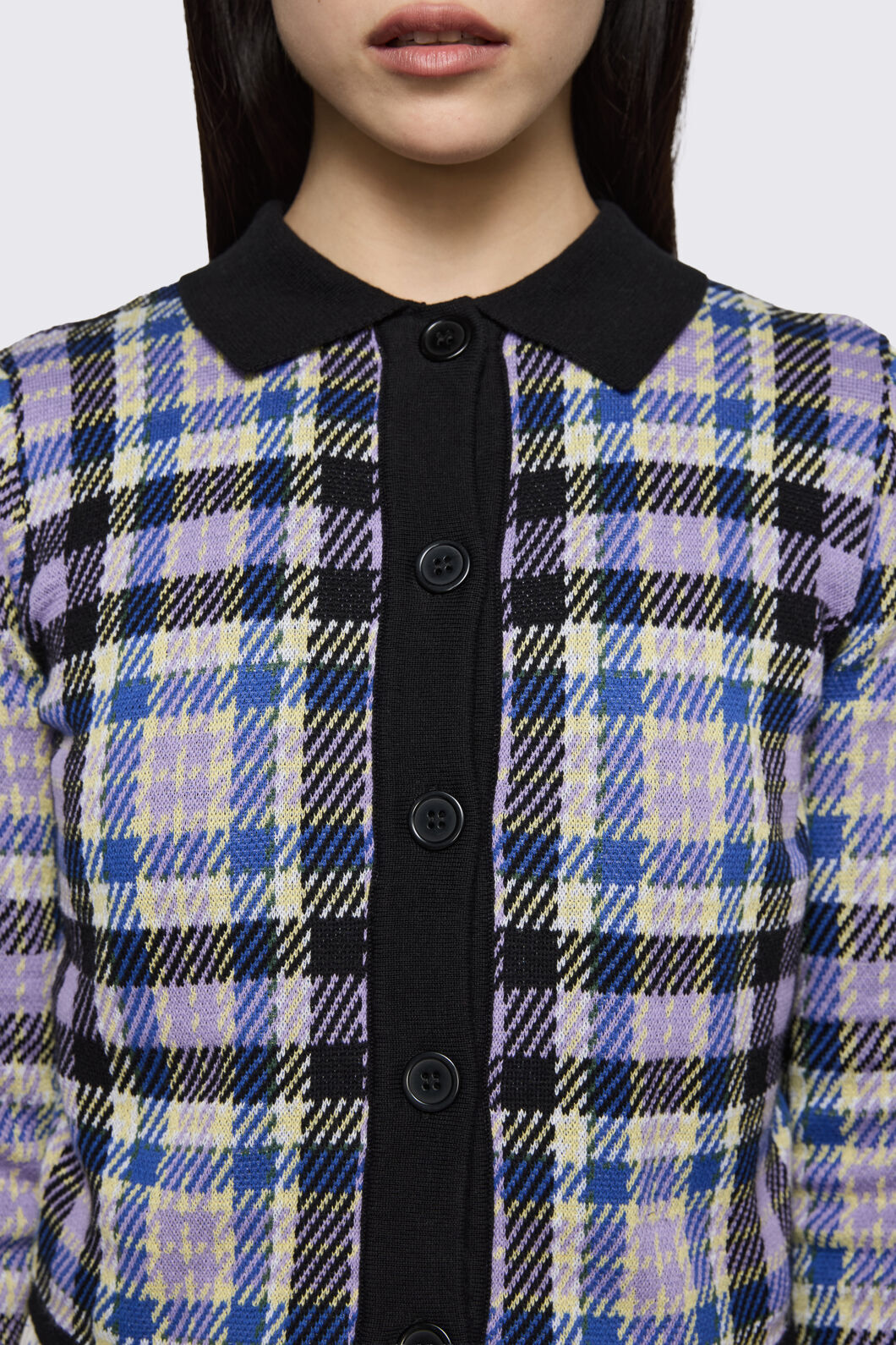 Dangerfield - Sketchy Tartan Knit Cardigan - multi