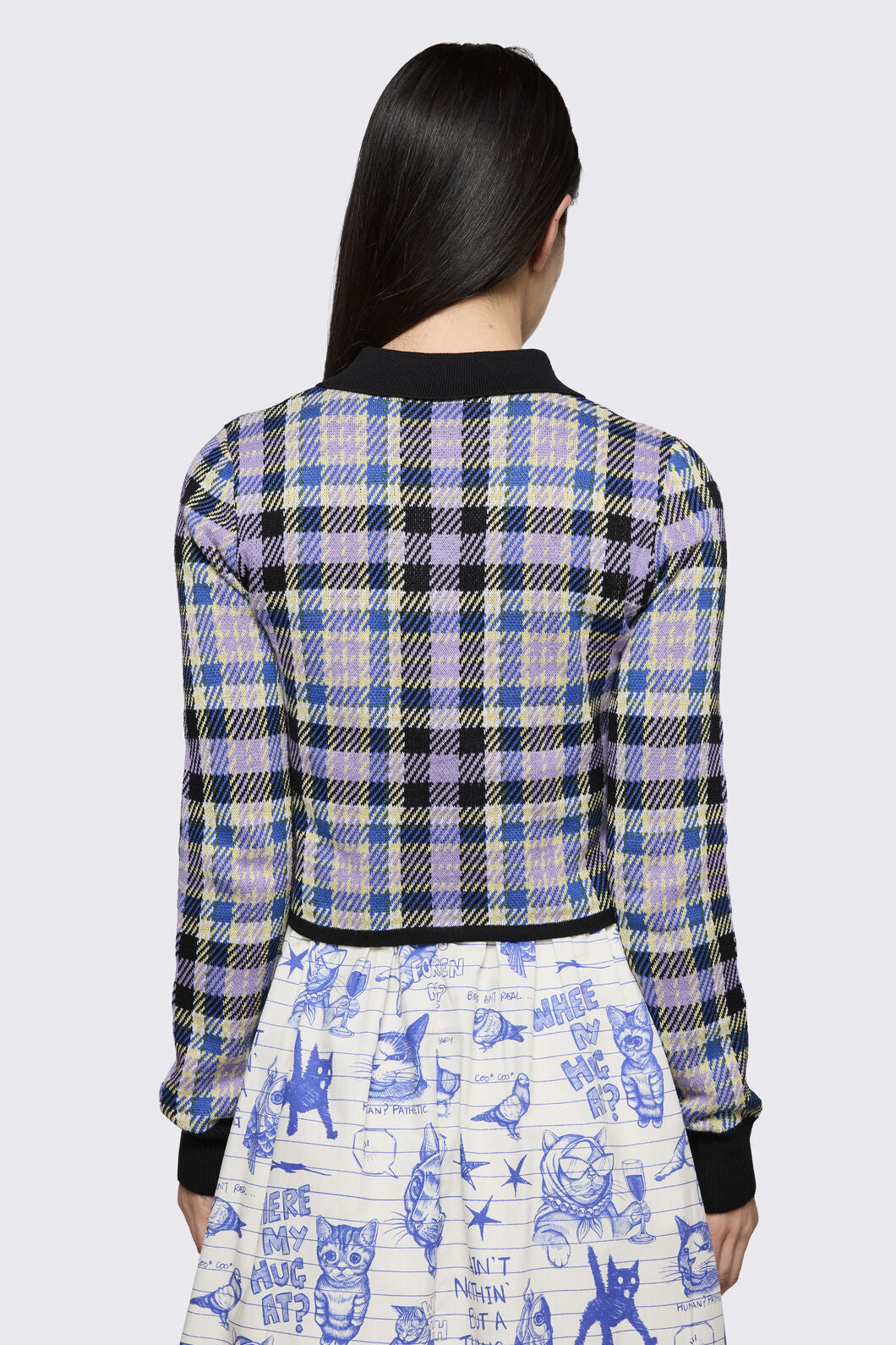 Dangerfield - Sketchy Tartan Knit Cardigan - multi