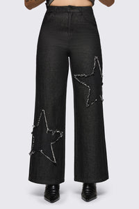 Dangerfield - Sketchy Patch Wide Leg Jean - black