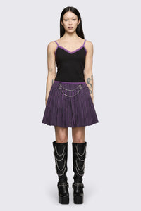 Dangerfield - Spectre Pinstripe Skirt - purple