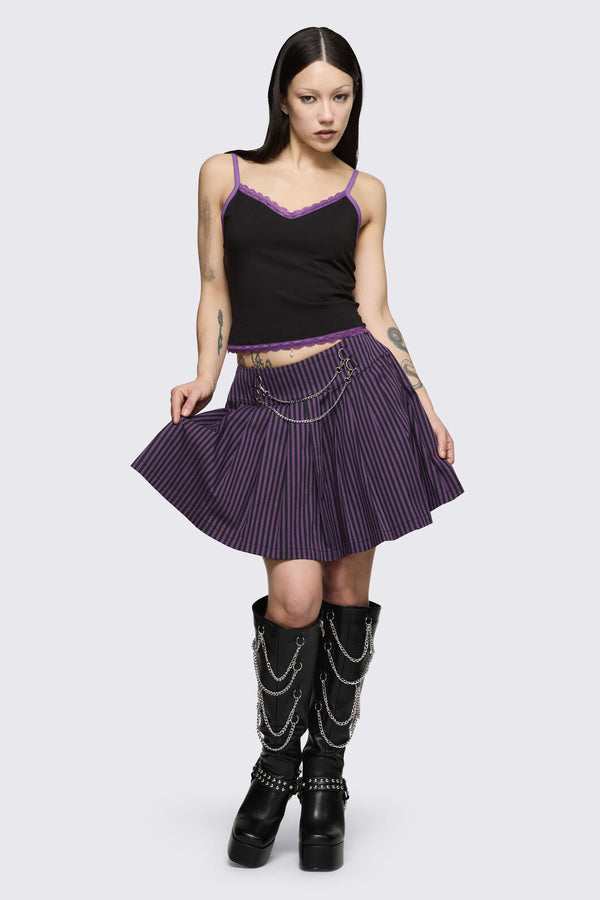 Dangerfield - Spectre Pinstripe Skirt - purple