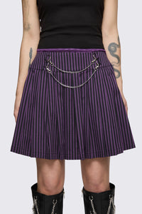 Dangerfield - Spectre Pinstripe Skirt - purple