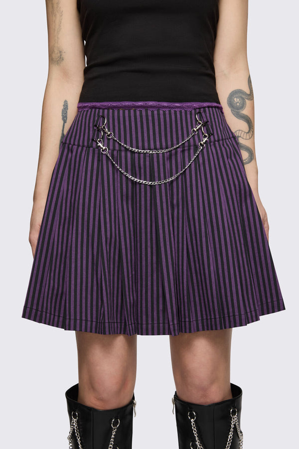 Dangerfield - Spectre Pinstripe Skirt - purple