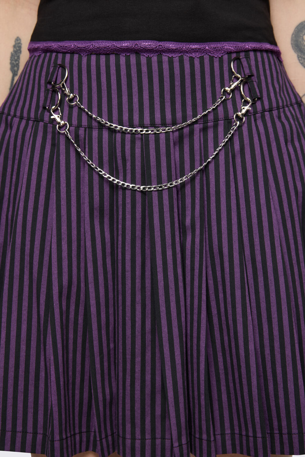 Dangerfield - Spectre Pinstripe Skirt - purple