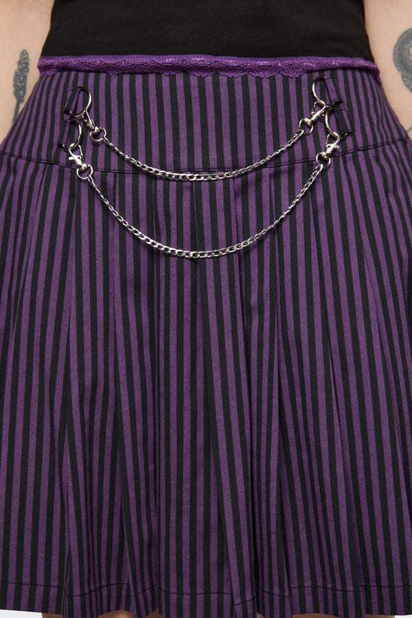 Dangerfield - Spectre Pinstripe Skirt - purple