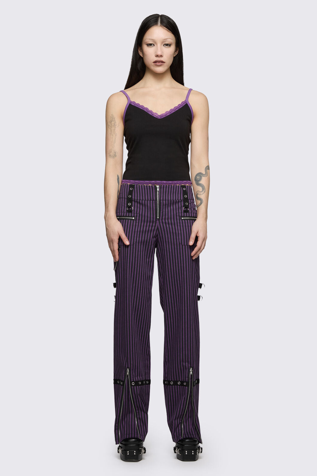 Dangerfield - Spectre Pinstripe Pant - purple