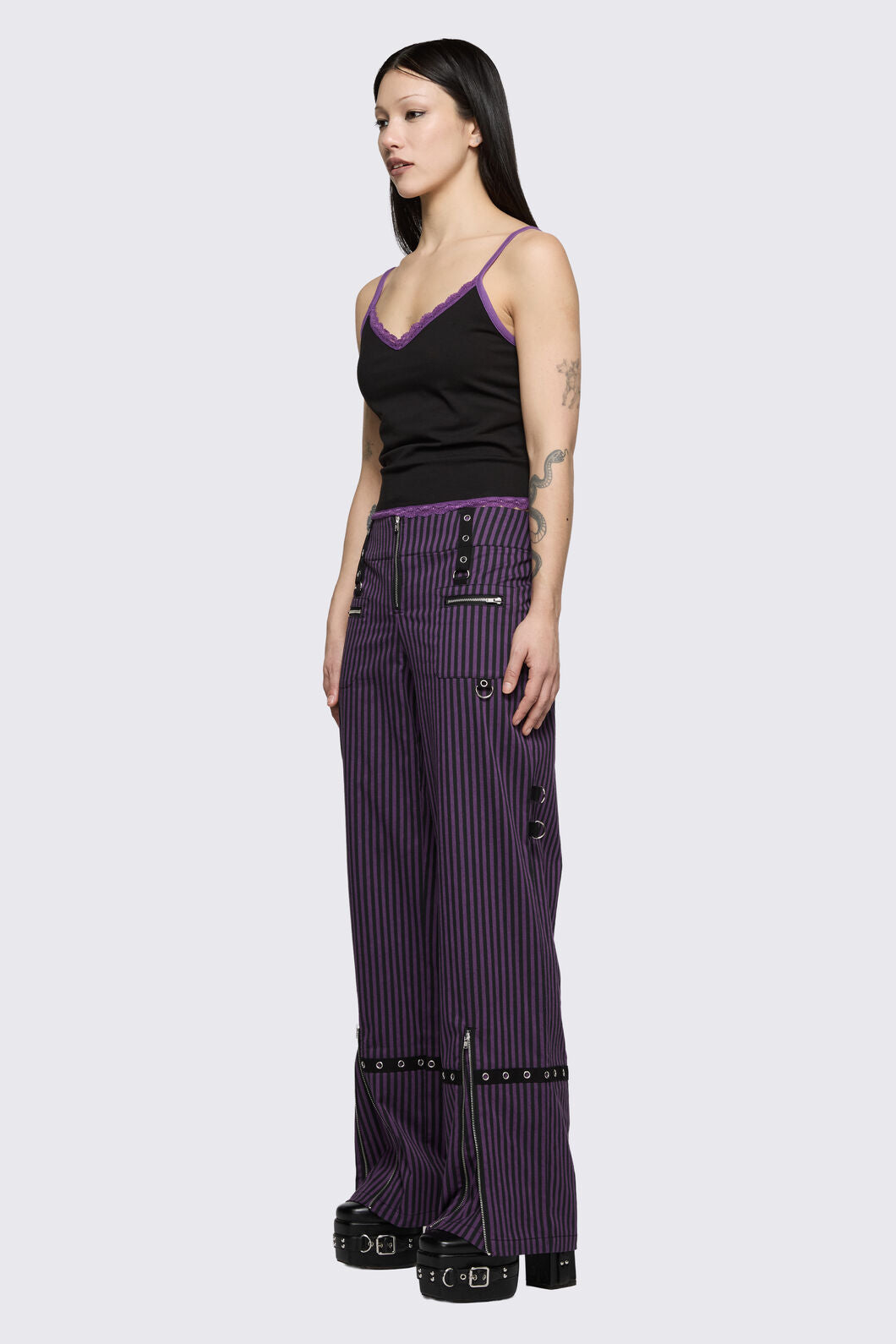 Dangerfield - Spectre Pinstripe Pant - purple