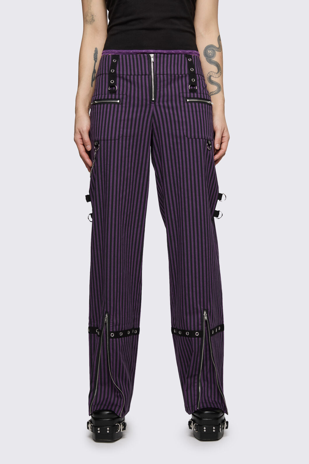Dangerfield - Spectre Pinstripe Pant - purple