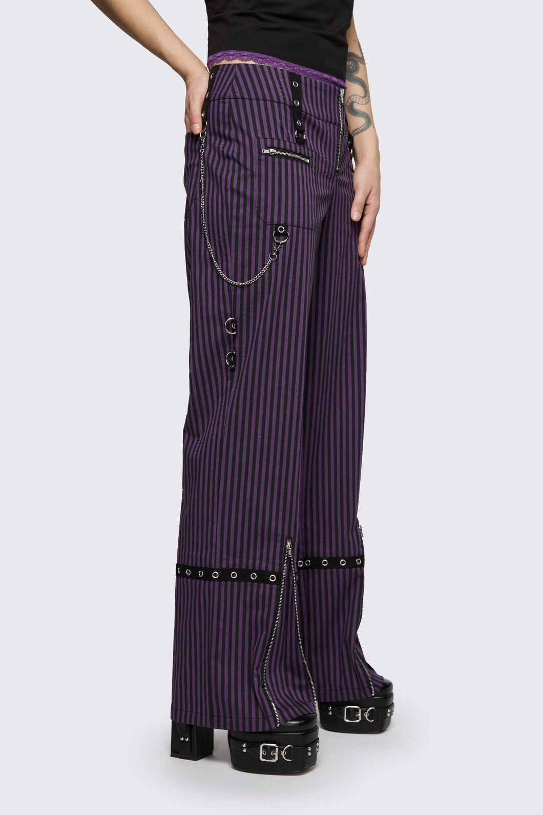 Dangerfield - Spectre Pinstripe Pant - purple