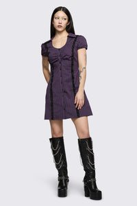Dangerfield - Spectre Pinstripe Dress - purple