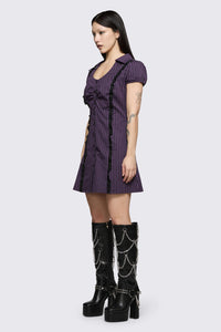 Dangerfield - Spectre Pinstripe Dress - purple