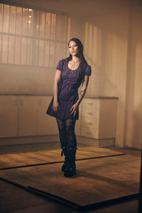 Dangerfield - Spectre Pinstripe Dress - purple