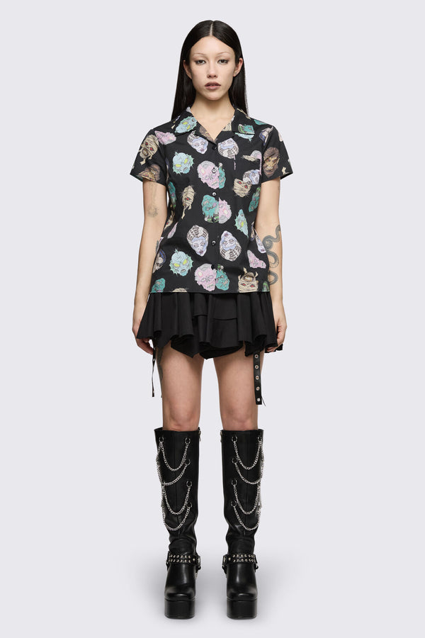 Dangerfield - Ghouls Printed Blouse - black