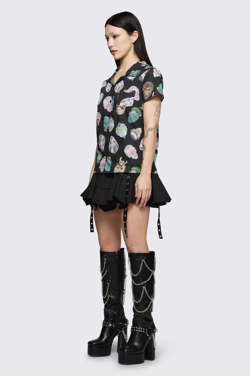 Dangerfield - Ghouls Printed Blouse - black