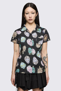 Dangerfield - Ghouls Printed Blouse - black