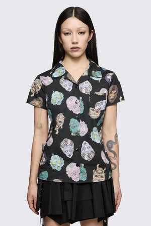 Dangerfield - Ghouls Printed Blouse - black