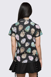 Dangerfield - Ghouls Printed Blouse - black