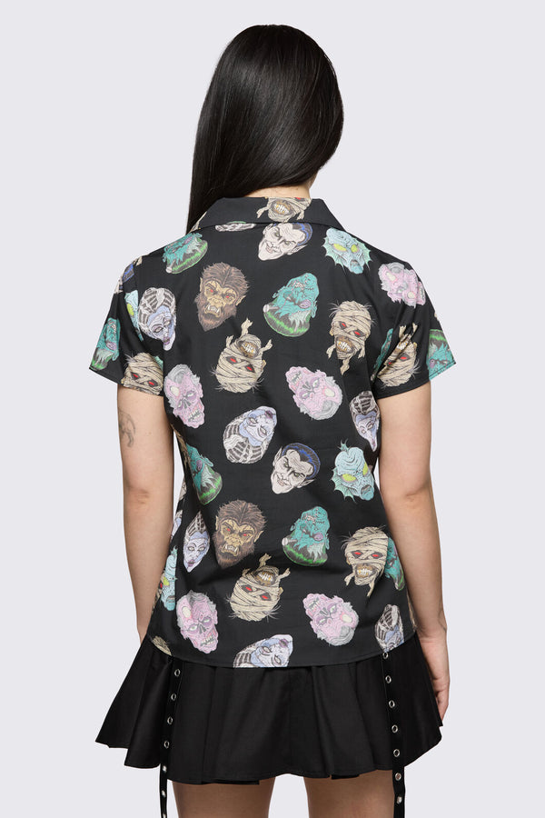 Dangerfield - Ghouls Printed Blouse - black
