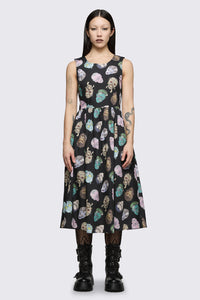 Dangerfield - Ghouls Printed Midi Dress - black
