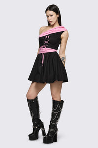 Dangerfield - Broken Rollercoaster Mini Dress - black-pink