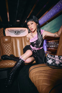 Dangerfield - Broken Rollercoaster Mini Dress - black-pink
