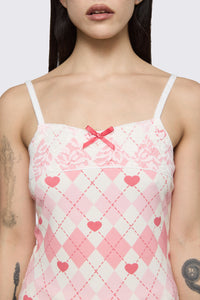 Dangerfield - Broken Rollercoaster Lacey Tank - pink-cream