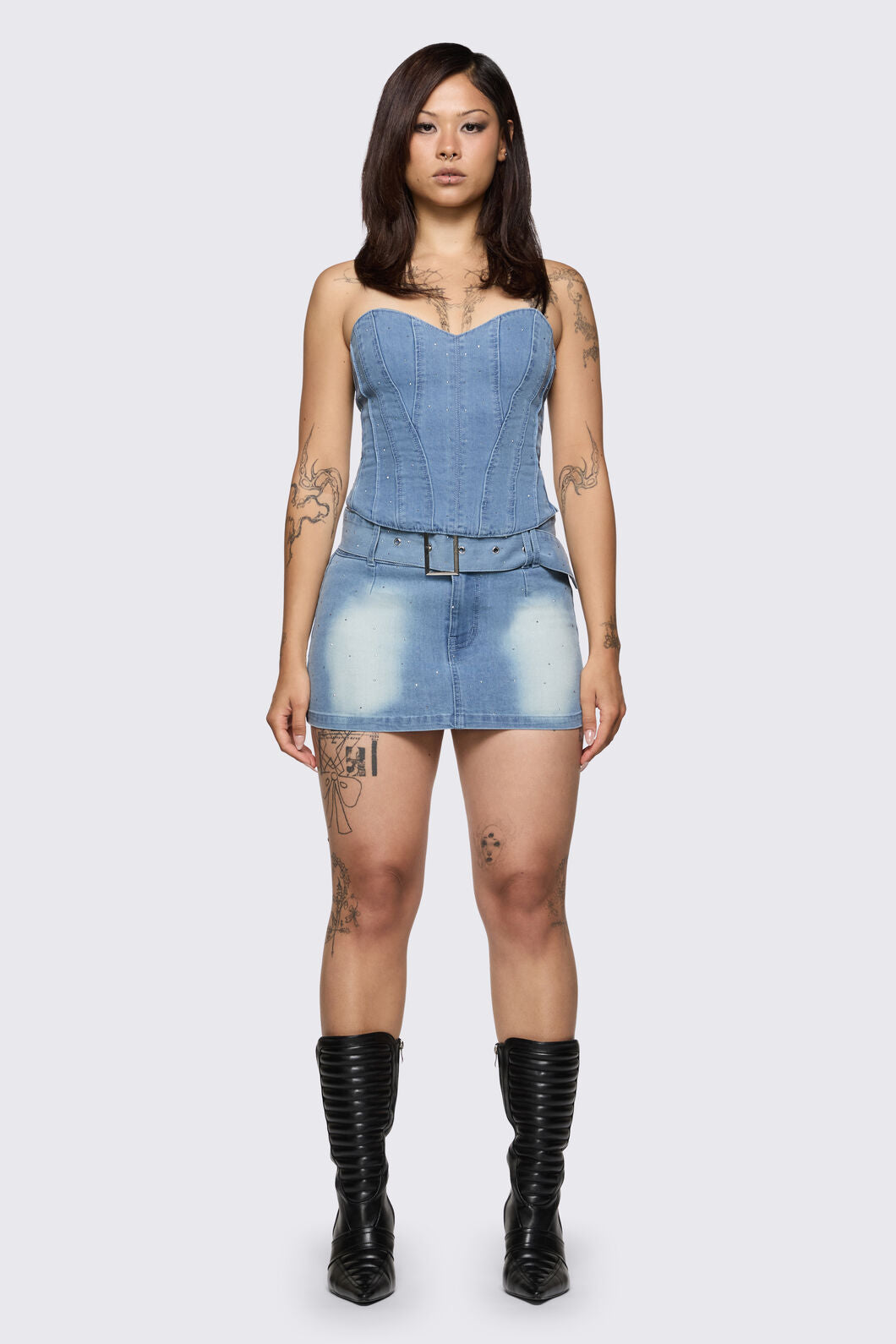 Dangerfield - Broken Rollercoaster Denim Corset - blue