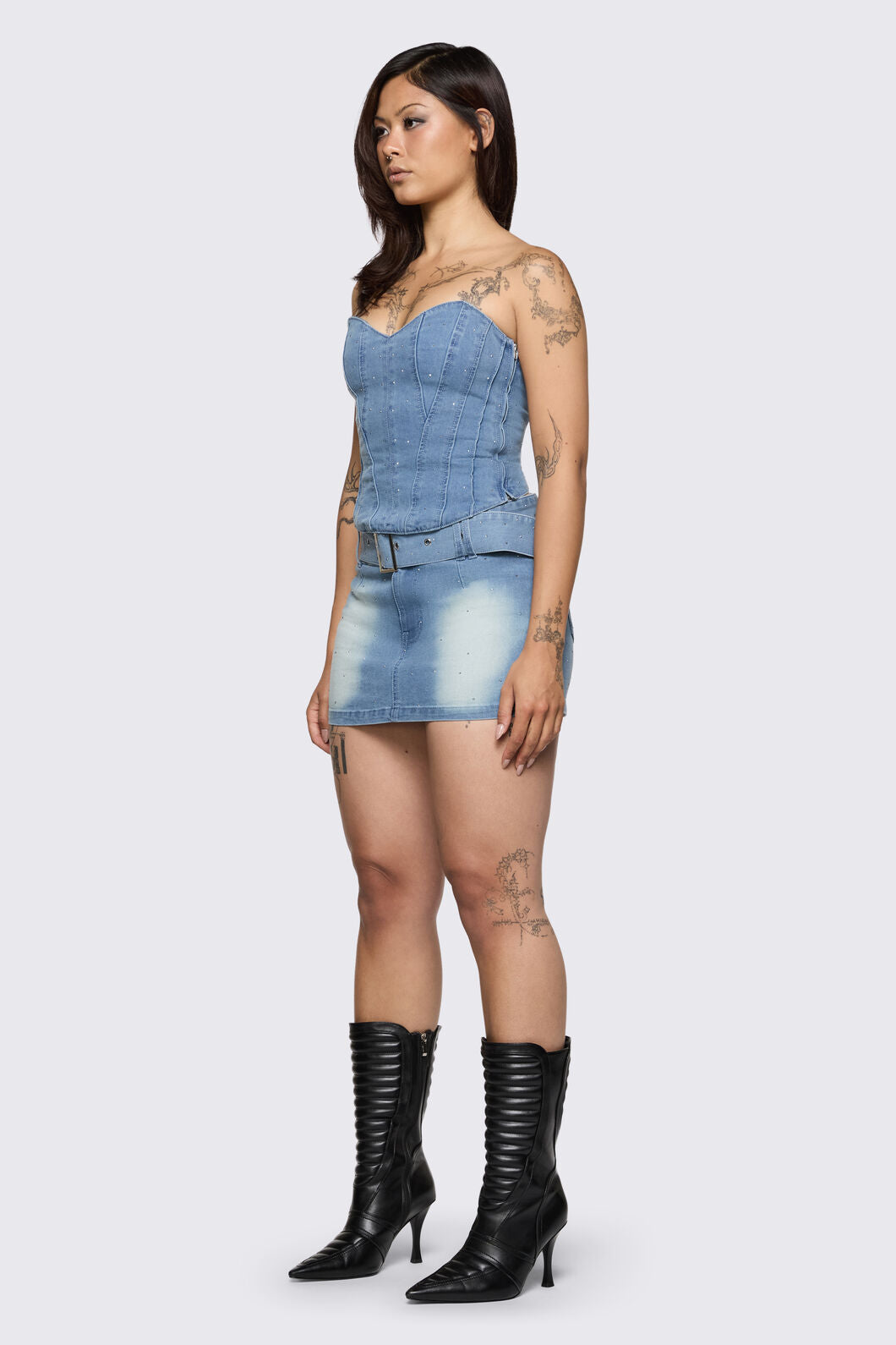 Dangerfield - Broken Rollercoaster Denim Corset - blue