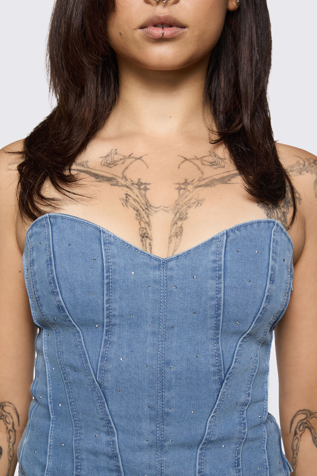 Dangerfield - Broken Rollercoaster Denim Corset - blue