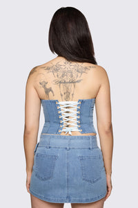 Dangerfield - Broken Rollercoaster Denim Corset - blue