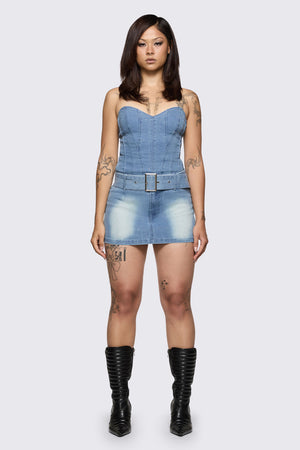 Dangerfield - Broken Rollercoaster Micro Skort - blue