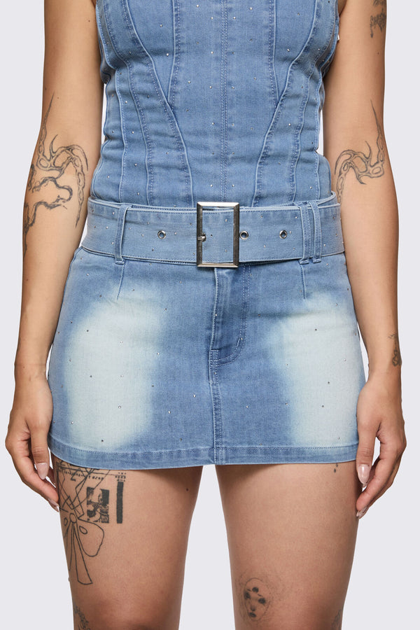 Dangerfield - Broken Rollercoaster Micro Skort - blue