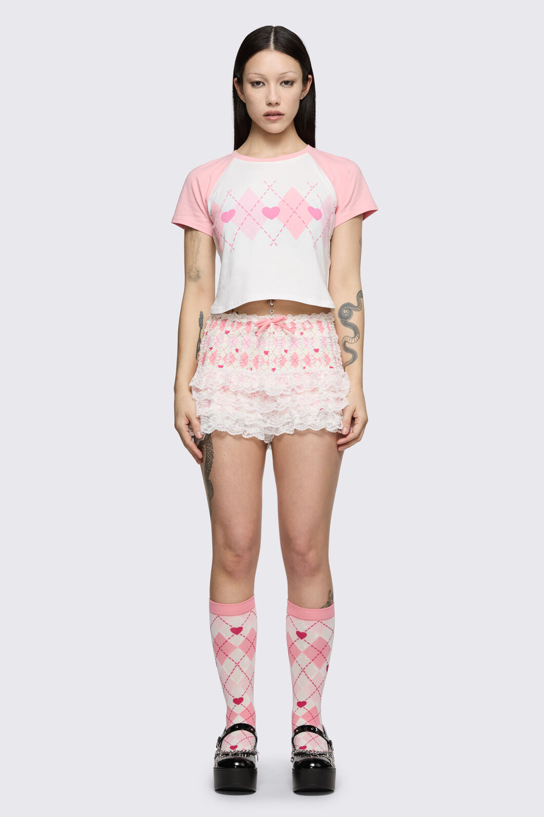 Dangerfield - Merry Go Round Recipe Tee - pink-cream