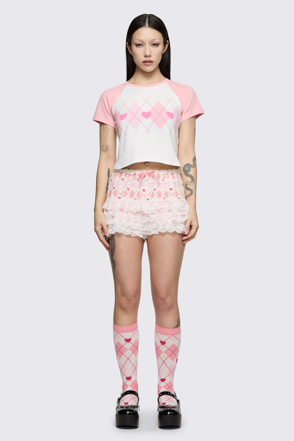Dangerfield - Merry Go Round Recipe Tee - pink-cream
