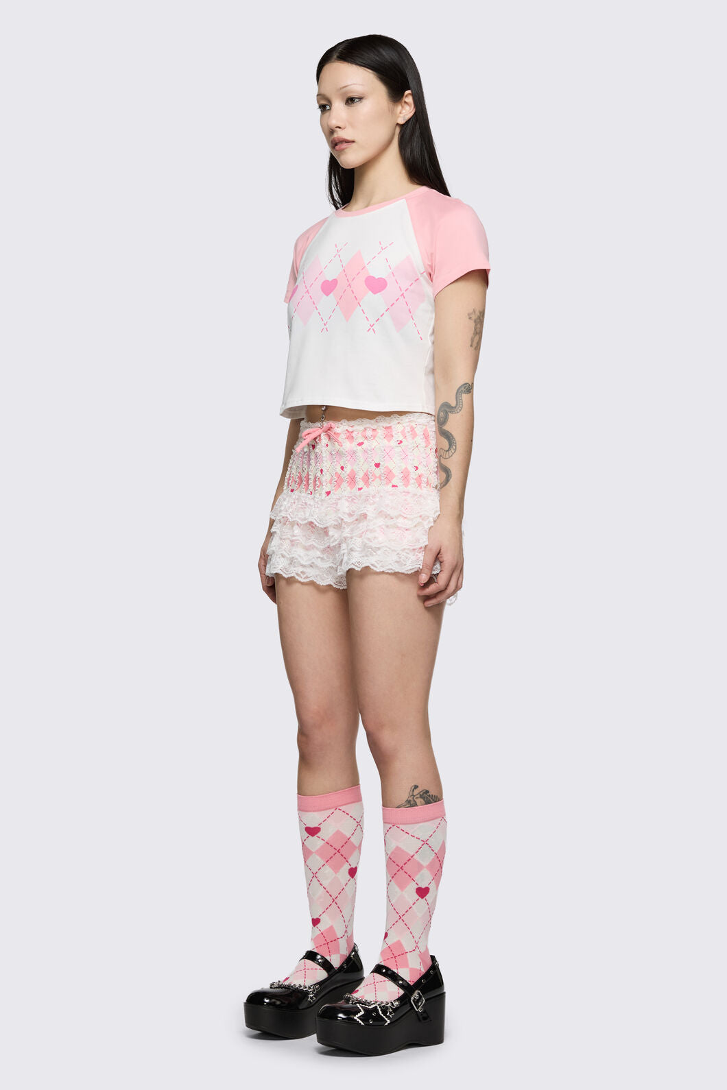 Dangerfield - Merry Go Round Recipe Tee - pink-cream