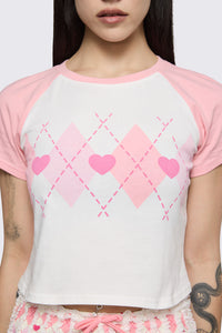 Dangerfield - Merry Go Round Recipe Tee - pink-cream