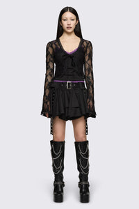 Dangerfield - Round & Round Lace Cardigan - black