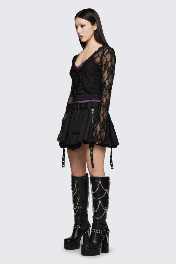 Dangerfield - Round & Round Lace Cardigan - black