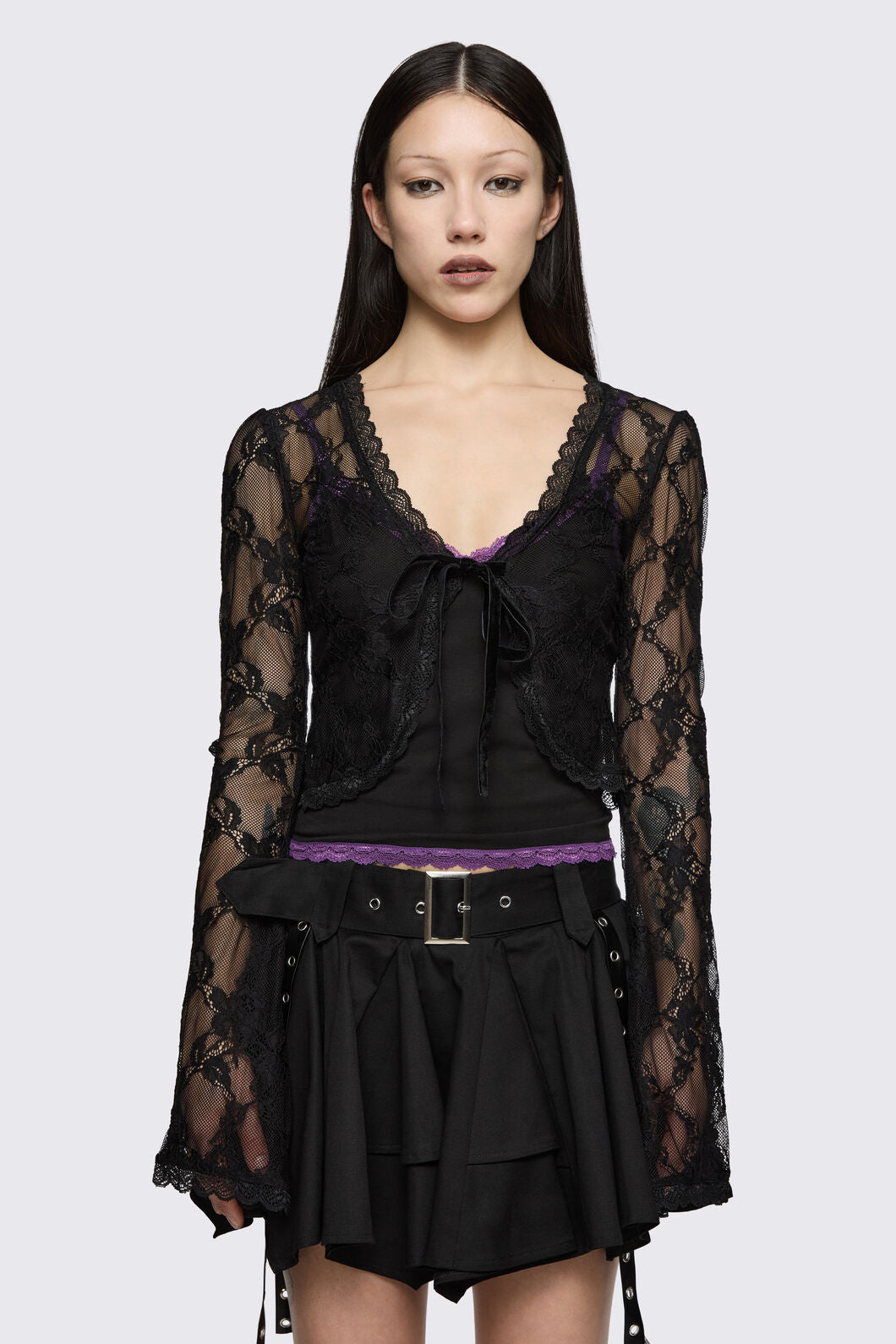 Dangerfield - Round & Round Lace Cardigan - black