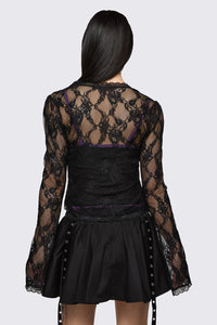 Dangerfield - Round & Round Lace Cardigan - black
