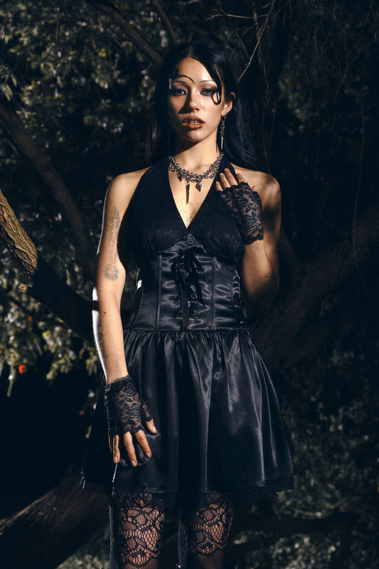 Dangerfield - Round & Round Lace Layer Formal Dress - black