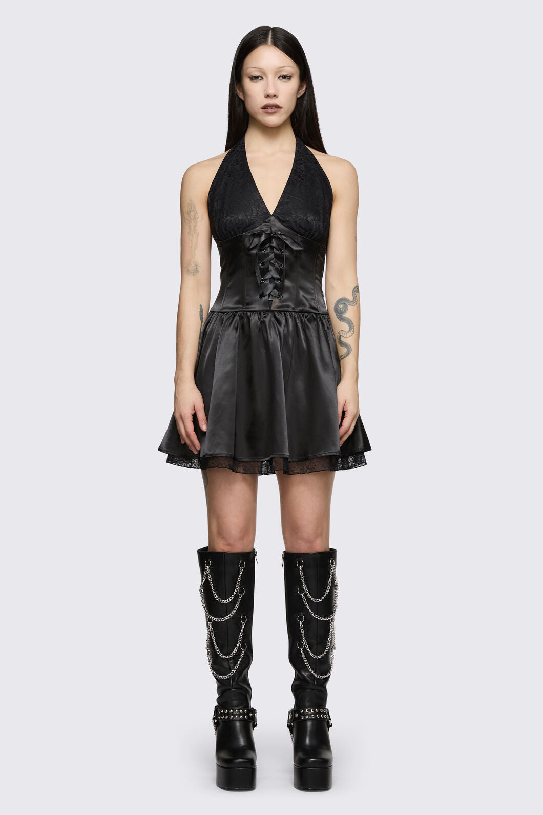 Dangerfield - Round & Round Lace Layer Formal Dress - black