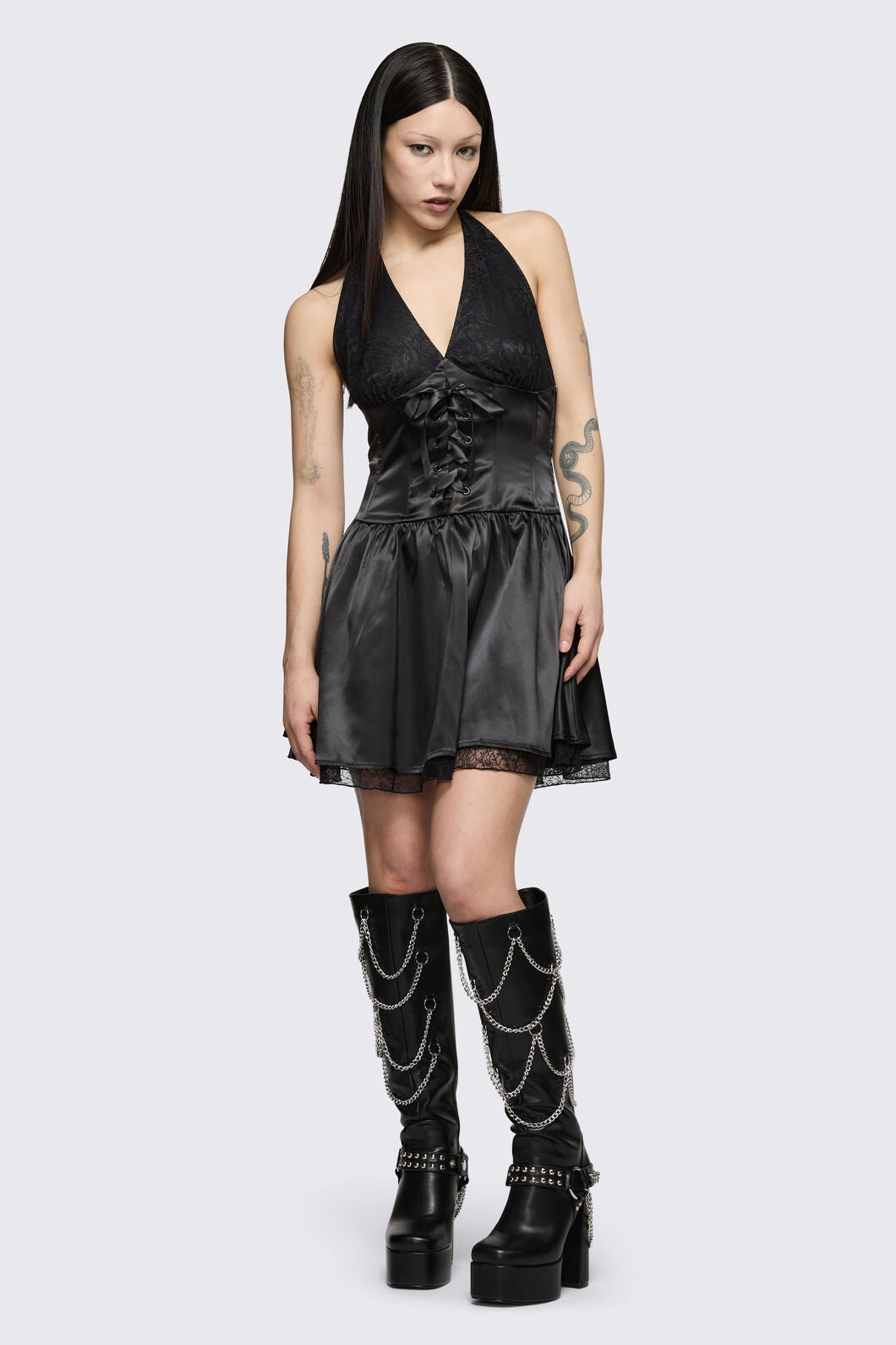Dangerfield - Round & Round Lace Layer Formal Dress - black
