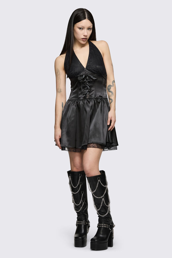Dangerfield - Round & Round Lace Layer Formal Dress - black