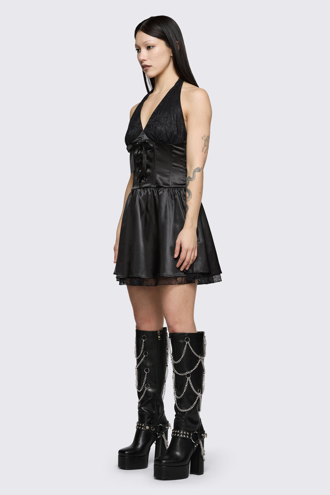 Dangerfield - Round & Round Lace Layer Formal Dress - black