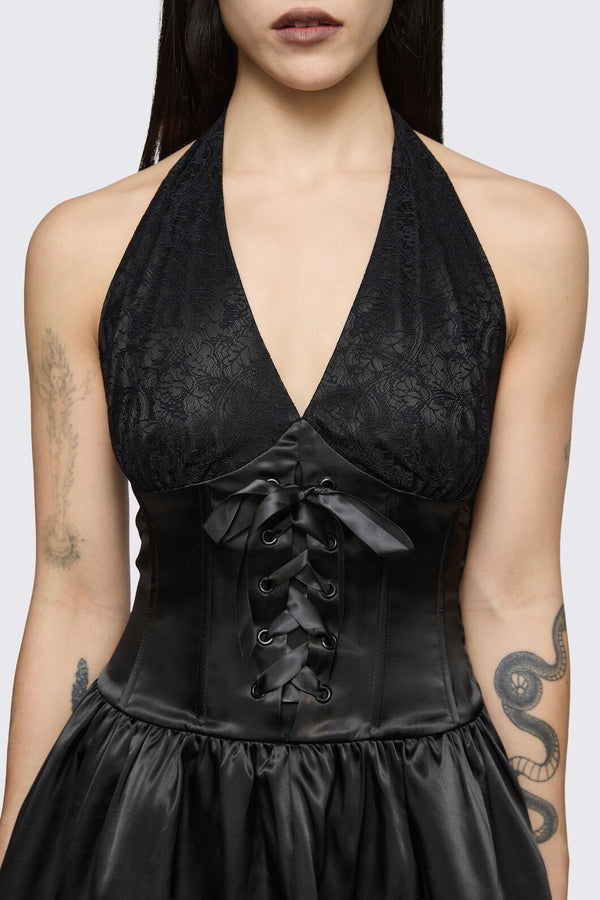 Dangerfield - Round & Round Lace Layer Formal Dress - black