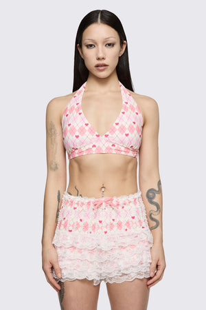 Dangerfield - Broken Rollercoaster Bikini Top - pink-cream