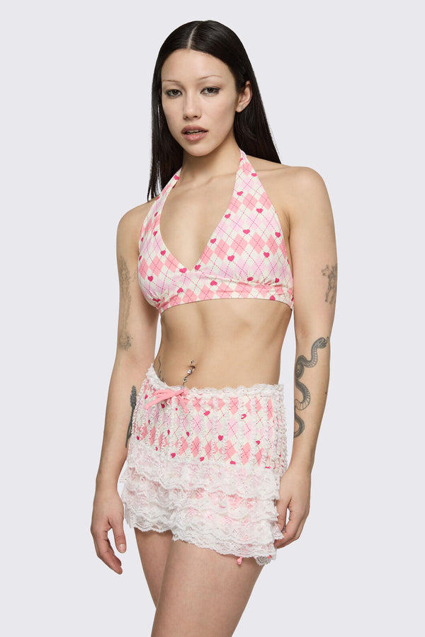 Dangerfield - Broken Rollercoaster Bikini Top - pink-cream